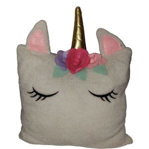 Hobby Lobby Unicorn Accent Character Pillow 18" x 18" Plush Stuffed Animal White